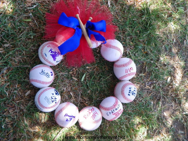 Baseball Wreath DIY Coach Gift - Mom, Are We There Yet?