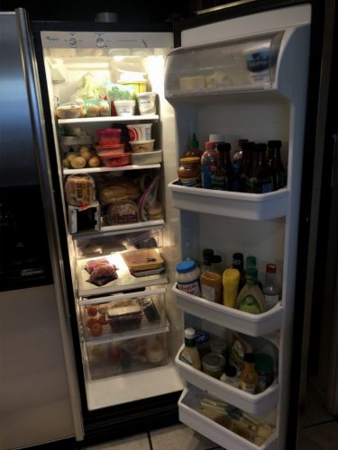 full fridge of food