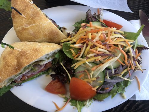 healthy sandwich and salad