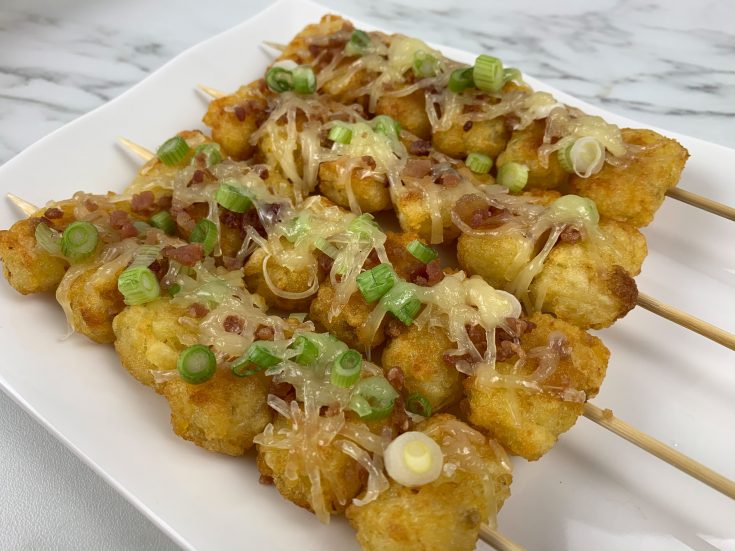 Super Bowl Loaded Tater Tots Skewers Mom Are We There Yet